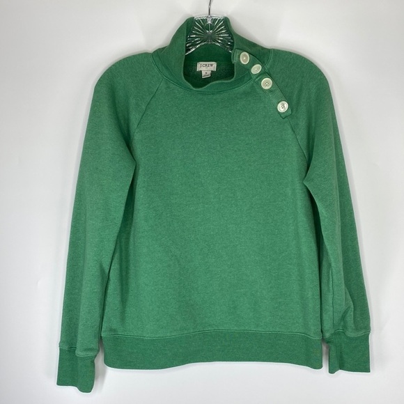J. Crew Factory Wide Button Collar Pullover Sweatshirt Small - Picture 1 of 4